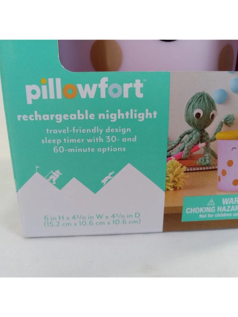 Pillowfort Rechargeable Boba Tea Night Light Pink Sleep Timer USB Kawaii Decor